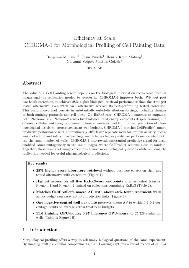 First page of the CHROMA-1 whitepaper